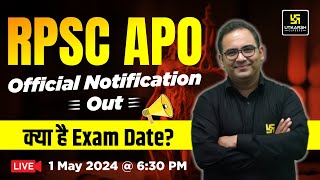 RPSC Assistant Prosecution Officer  APO  Exam Date Out  Rajasthan APO Vacancy 2024  Sanyog Sir [upl. by Maleen]