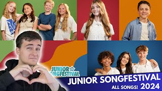 JUNIOR SONGFESTIVAL 2024 ALL SONGS REACTION  NETHERLANDS JESC 🇳🇱 [upl. by Haseena]