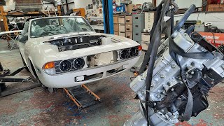 Triumph Stag painted and V8 engine and gearbox installed [upl. by Gabbie]