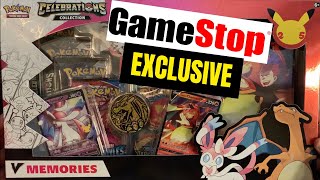 GAMESTOP EXCLUSIVE LANCES CHARIZARD V MEMORIES CELEBRATIONS COLLECTION BOX POKEMON OPENING [upl. by Giffie413]