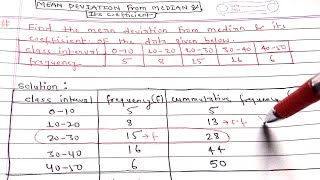 Find mean deviation from median and its coefficient  mean deviation  statistics  SEE Exam [upl. by Nan575]