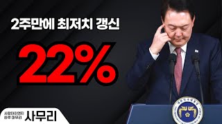 윤석열 또 최저 지지율 경신 22 NBS 10월 4주 보고서ㅣ202410242 사무리 [upl. by Elocim]