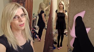 Wolford Tights amp Pink Heels with a Little Black Dress  Fashion Review [upl. by Shirlene714]