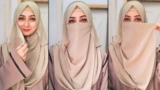 Full Coverage GeorgetteChiffon Niqab Style Ramadan2024 Special Hijab Tutorial  DrSidra9oor [upl. by Llecram]