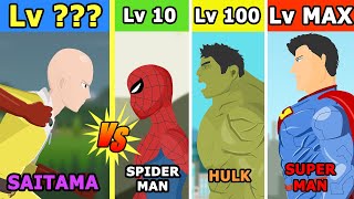 Saitama vs ALL Superheroes Level Challenge Rampage  Hero Animation [upl. by Noach]