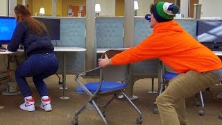 Chair Pulling Prank on Girls 3 [upl. by Evod]