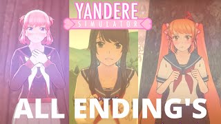 Yandere Simulator Demo ALL ENDINGS [upl. by Amory]