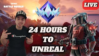 🔴LIVE  Reaching UNREAL in 24 HOURS Challenge in Fortnite CHAPTER 6 [upl. by Soane]