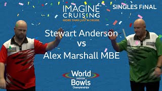 World Indoor Bowls Championship 2024  THE FINAL  Stewart Anderson vs Alex Marshall MBE [upl. by Orbadiah]