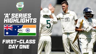 Australia A v India A  Firstclass match two  Day 1 [upl. by Bartel]