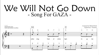 2015 We Will Not Go Down  slide Piano sheet [upl. by Nomed]