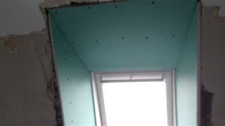 Dachfenster mit Gipskarton Velux Fenster verkleiden innenverkleidung rigips [upl. by Catt]