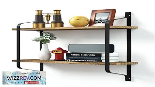 2Tier Wooden Wall Mounted Floating Shelves DIY Storage Shelving Display Bracket Review [upl. by Sadick871]