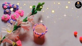 Clay flowers makingeasy flower make with clayyoutube diy clay flowers [upl. by Reifel]