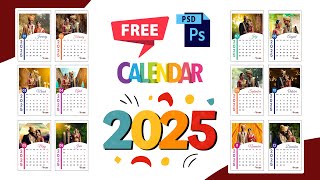 NEW 2025 calendar PSD Free download 2025 calendar [upl. by Eekaz]