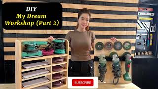 DIY Sanding Storage Cabinet and Grinder Storage Rack  DIY Building my Dream workshop Part 2 [upl. by Enra111]