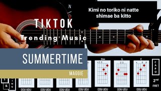 Summertime Kimi No Toriko  Maggie Easy Guitar Chords and Tabs [upl. by Audra]