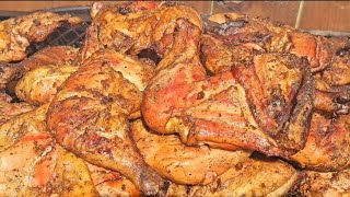 Cuisse de poulet au tonneau Barbecue Barrel Chicken Leg food chicken BBQ smoked [upl. by Yrohcaz]