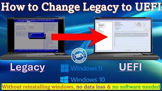 How to change Legacy to UEFI without reinstalling windows 11 10  no data loss  no software need [upl. by Levitt57]