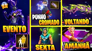 EVENTO COELHÃO PUNHO CROMADO SKIN TOURO PRÊMIOS DA PASCOA FF NOVIDADES FREE FIRE CALENDARIO FF [upl. by Adaiha]