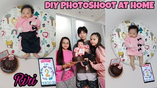 DIY PHOTOSHOOT AT HOME  BABY RIRI  2 MONTHS  BABY MONTHLY MILESTONE [upl. by Anerehs851]