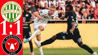 Highlights Ferencvaros vs fc midtjylland  11  Qualifications champions league 2024  goals [upl. by Audrye]