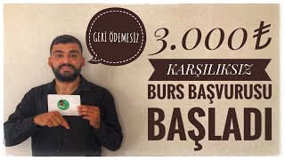 3000₺ KARŞILIKSIZ BURS  BİR ADIMVAR BURS BAŞVURUSU BAŞLADI GERİ ÖDEMESİZ BURS [upl. by Monteria]