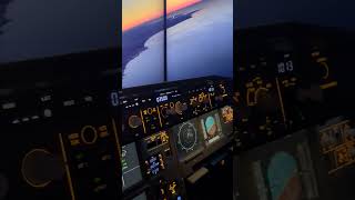 Sunset Landing  Home Cockpit  Airbus A320  Triple Screen msfs2020 [upl. by Walther]