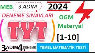 3 Adım Deneme Sınavları  TYT  3 Adım 4 Deneme  Matematik  Temel Matematik Testi  MEB  2024 [upl. by Akeihsat819]