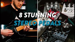 8 of My Favorite Stereo Pedals  Stunning Stereo Ambience Use Headphones [upl. by Hawger]