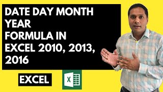 Excel in Hindi  Date Day Month Year Formula [upl. by Saile]