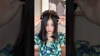 Beauty wig✨🥀💋 bangs headband cover hairline cover gray hair headband Increase hair volume [upl. by Ayerf]