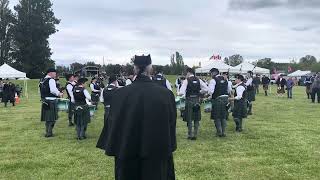 Cascadia Pipe Band Grade 2 MSR Bellingham Highland Games 2024  Drums view [upl. by Phail]