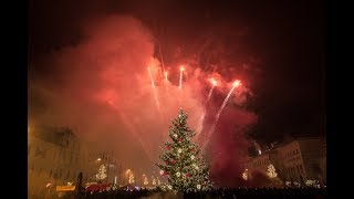 Novoročný ohňostroj 2018 Banská Bystrica [upl. by Aneertak]