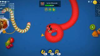 🐍WORMSZONEIO  GIANT SLITHER SNAKE TOP 01  Epic Worms Zone Best Gameplay  SnakeIo 001 Viral [upl. by Nylkoorb]