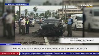 2 gadan 4 irido sa salpukan nin duwang kotse sa Sorsogon City  via Regine Bue [upl. by Oiliruam]