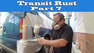 Part 7 Rusty Ford Transit Mk6 Shaping The Bodyfiller [upl. by Aicram]