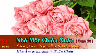 Nhớ Một Chiều Xuân  Karaoke Tone Nữ [upl. by Ahsinet]