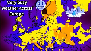 Winter storms still impacting Europe Nov 19th through Nov 23rd A lot of gusty winds snow and rain [upl. by Leicester]