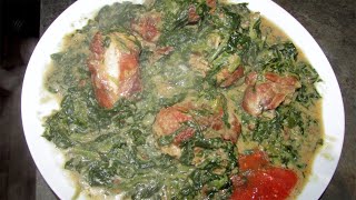 Congolese Food Epinard Spinach amp Soso Chicken [upl. by Nnylannej897]