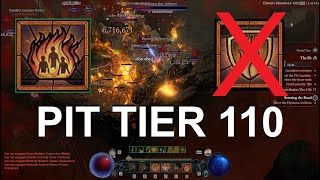 Pit Tier 110 Incinerate Sorc  D4 S4  No Immortal Flame Shield [upl. by Tamarah]