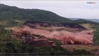 Momento exato do rompimento da barragem em Brumadinho MG [upl. by Aluino]