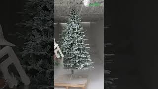 What does a factoryfreshly flocked Christmas tree look like  christmas christmastree made [upl. by Cahilly]