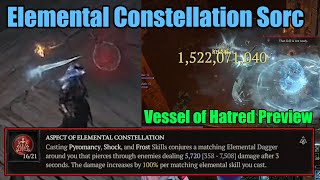 Diablo 4  Elemental Constellation Sorc  Vessel of Hatred Preview [upl. by Pontus]