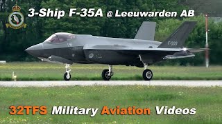 4K RNLAF F35A 3ship quotLOUDquot Arrival at Leeuwarden AB EHLW [upl. by Lawrenson]