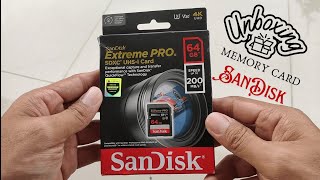 Unboxing Memory Card SanDisk Extreme Pro 64GB [upl. by Akemahs307]