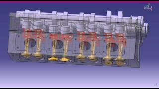 Animation Soupapes moteur PSA avec CATIA V5 [upl. by Sivolc835]