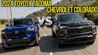 2024 Toyota Tacoma TRD Sport vs Chevrolet Colorado LT Which Midgrade Midsize Pickup Is Best toyota [upl. by Itram]