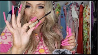 ASMR  Doing YOUR Makeup Fast Aggressive PERSONAL ATTENTION soft spoken XL NAIL TAPPING [upl. by Erdeid]