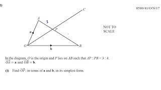 058041O N17 IGCSE Paper 41 Q11d i Vectors [upl. by Voltmer842]